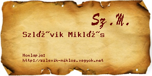 Szlávik Miklós névjegykártya